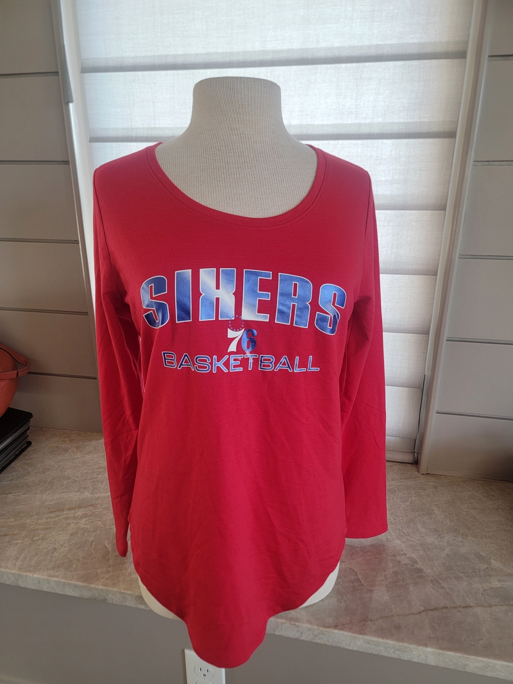 NBA Women' Philadelphia 76ers Red Basketball Long Sleeve Tee M, L & XL ($29.99)